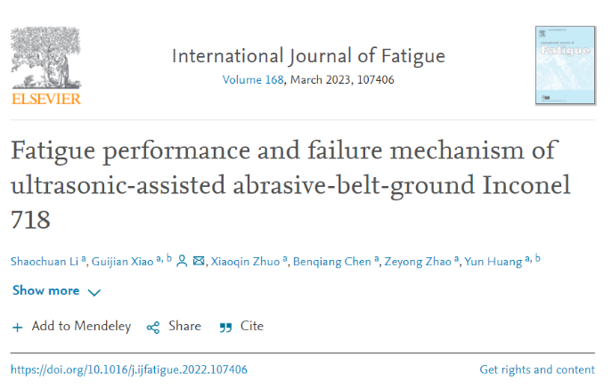 超声辅助砂带磨削Inconel 718的疲劳性能及失效机理